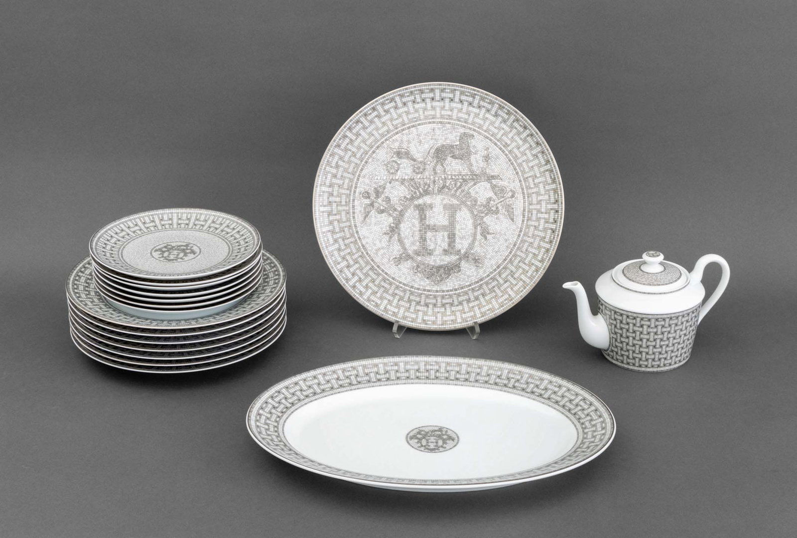 Hermes "Mosaique au 24 Platinum" Service, 17 Pcs. (1 of 20)