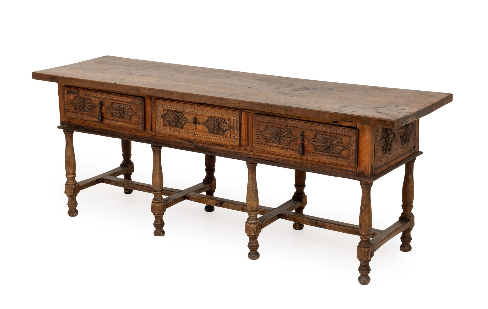 Spanish Baroque Style Walnut Console Table (1 of 11)