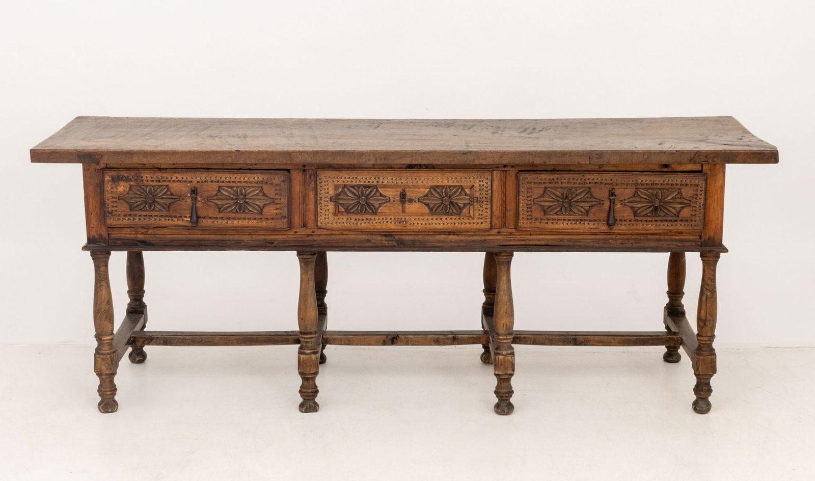 Spanish Baroque Style Walnut Console Table - 2