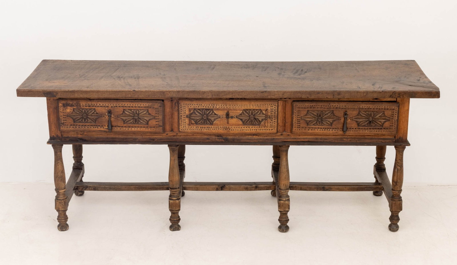 Spanish Baroque Style Walnut Console Table - 3