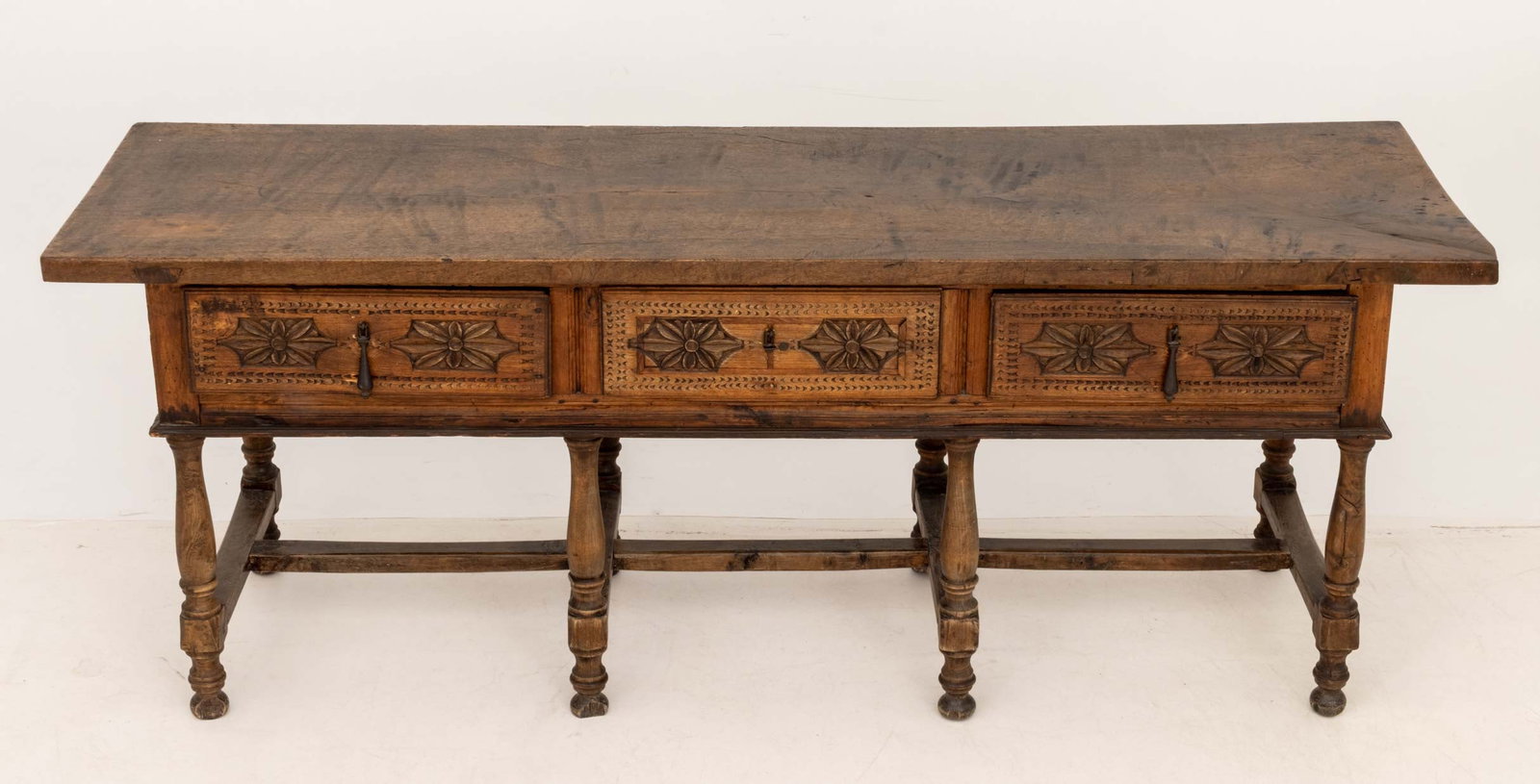 Spanish Baroque Style Walnut Console Table - 4