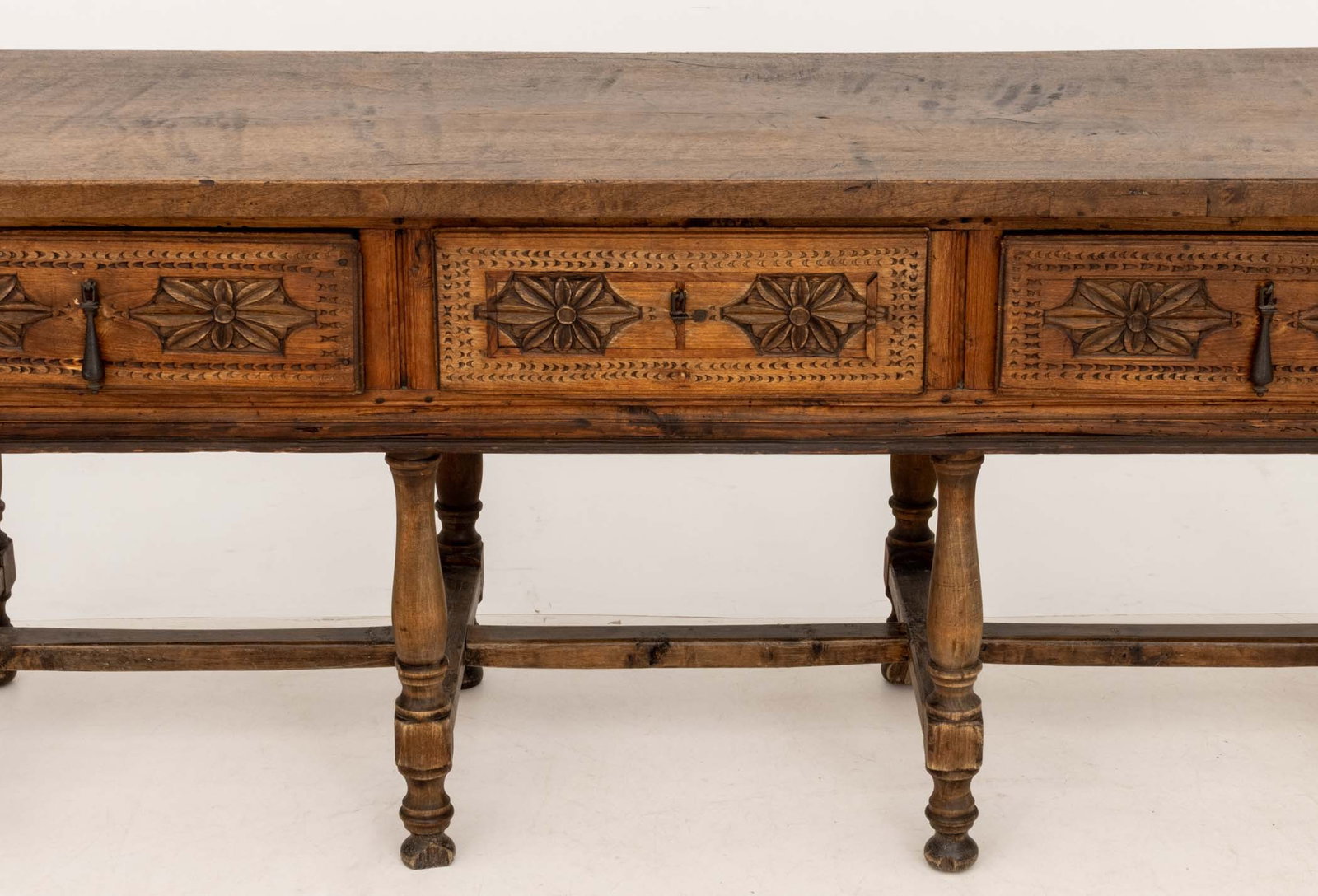 Spanish Baroque Style Walnut Console Table - 5