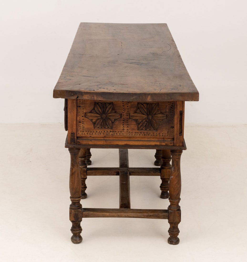 Spanish Baroque Style Walnut Console Table - 9