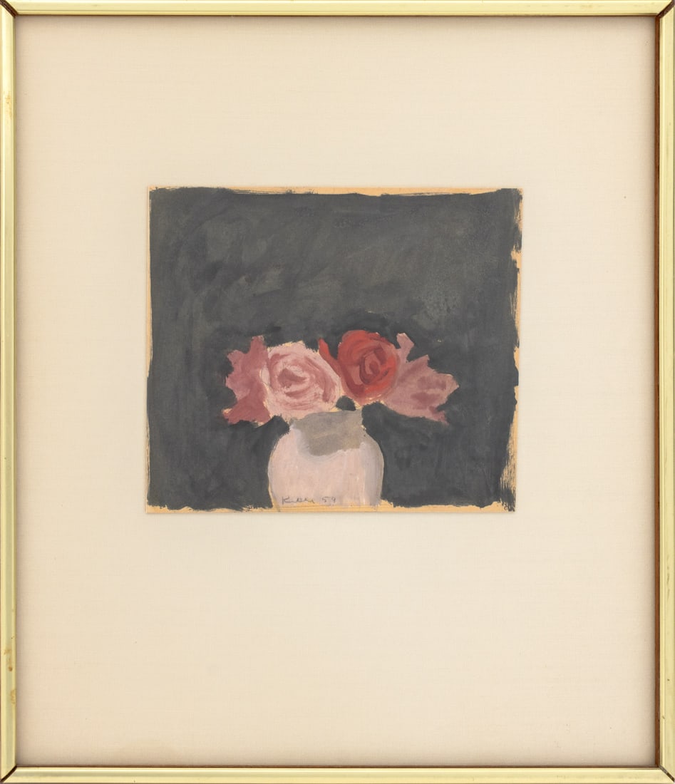 Robert Kulicke Vase of Roses Oil on Paper, 1959 (1 of 8)
