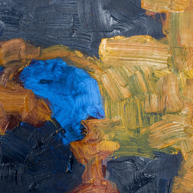 Robert O'Meara Blue Abstraction Oil on Canvas - 3