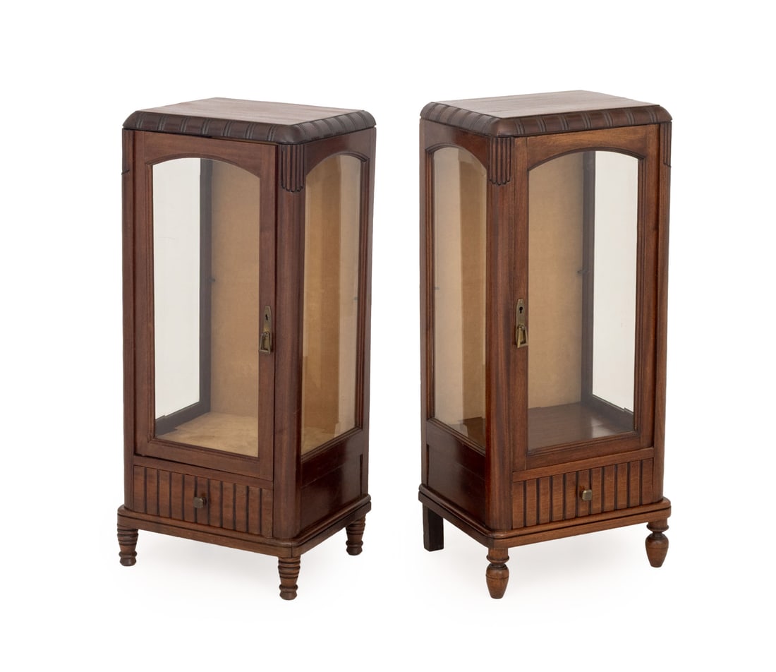 Art Deco Walnut Display Cabinets, Pair (1 of 11)