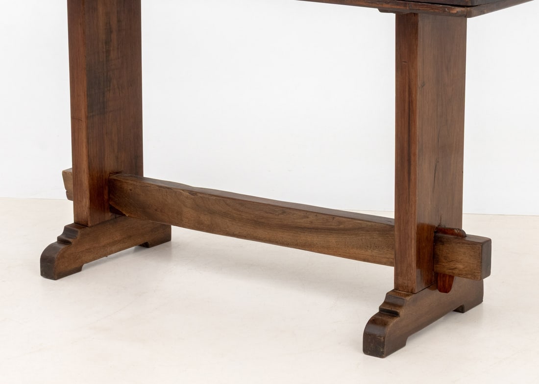 Baroque Style Walnut Trestle Table, 19th C. - 6