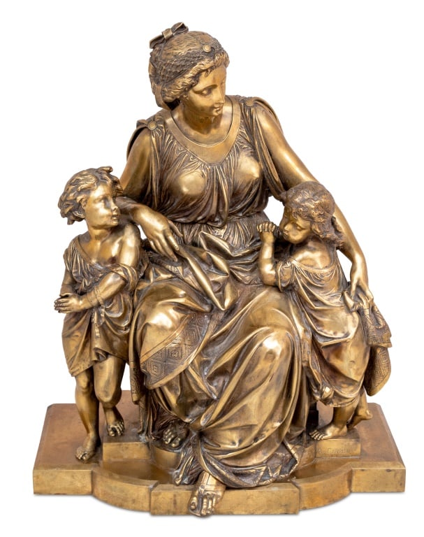 Auguste-Joseph Carrier Figural Group Gilt Bronze (1 of 5)