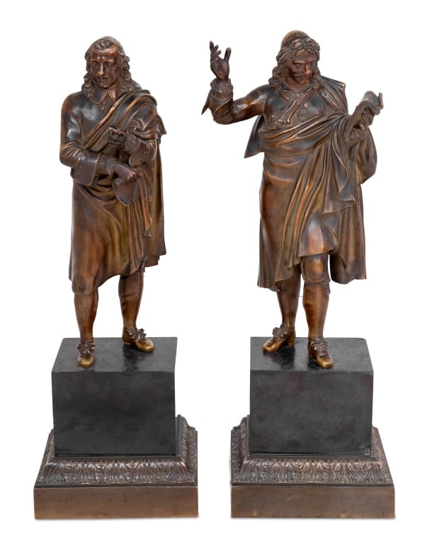 French "Moliere" and "Corneille" Bronzes, Pair (1 of 7)
