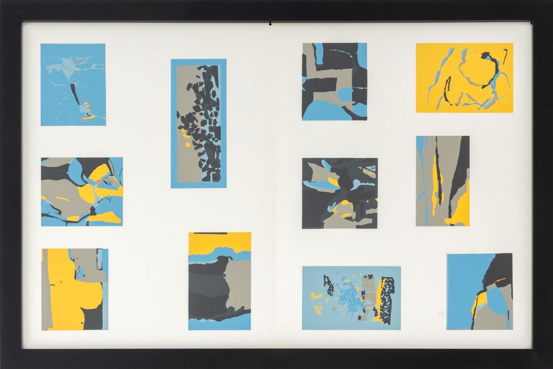 Josef Albers "Interaction of Color Plate XVIII-12": Josef Albers (German/American, 1888-1976), "The Interaction of Color Plate XVIII-12", Screenprint in Colors on Paper, 1973, published Josef Keller Verlag Starnberg, black frame. Image: 12.5" H x