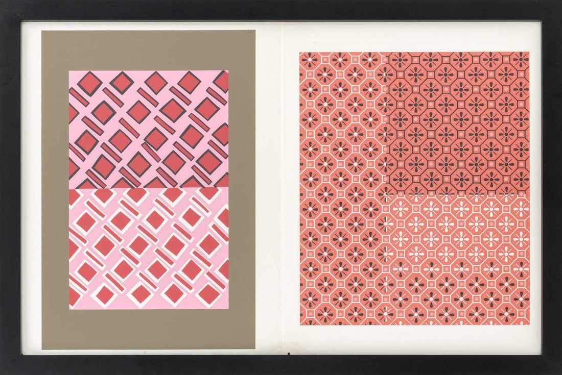 Josef Albers "Interaction of Color Plate XIII-3": Josef Albers (German/American, 1888-1976), "The Interaction of Color Plate XIII-3", Screenprint in Colors on Paper, 1973, published Josef Keller Verlag Starnberg, black frame. Image: 12.5" H x 19.5"