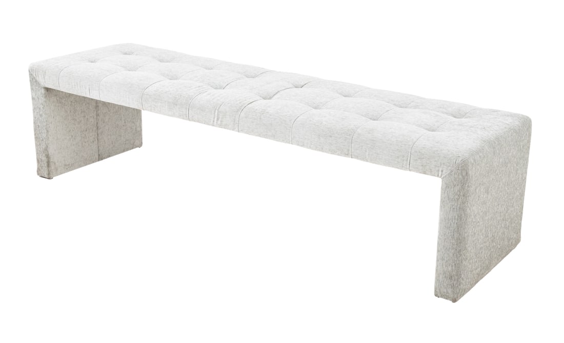 Il Loft Gray Upholstered Kyoto Bench (1 of 6)