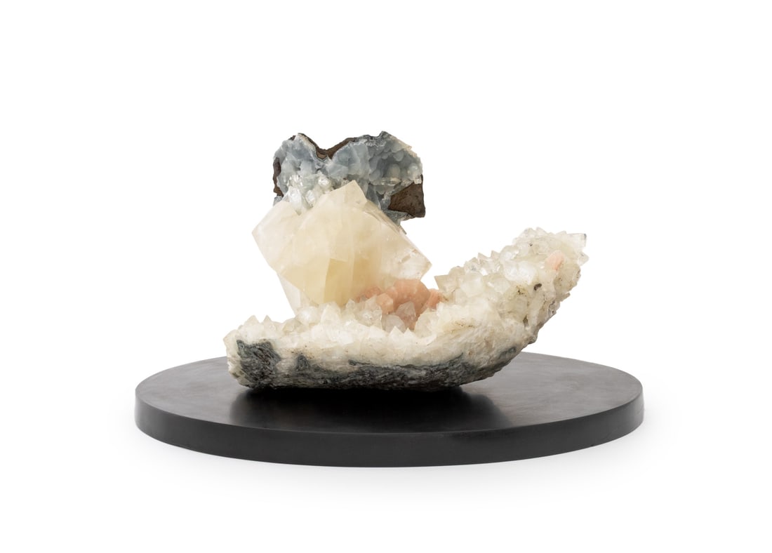 Celestite, Calcite, and Quartz Crystal Specimen (1 of 14)
