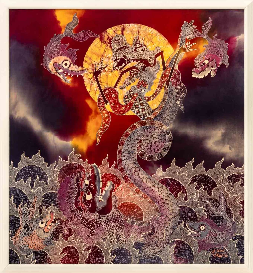 Wiji Hartono Kabul Flaming Dragon Batik Painting (1 of 11)