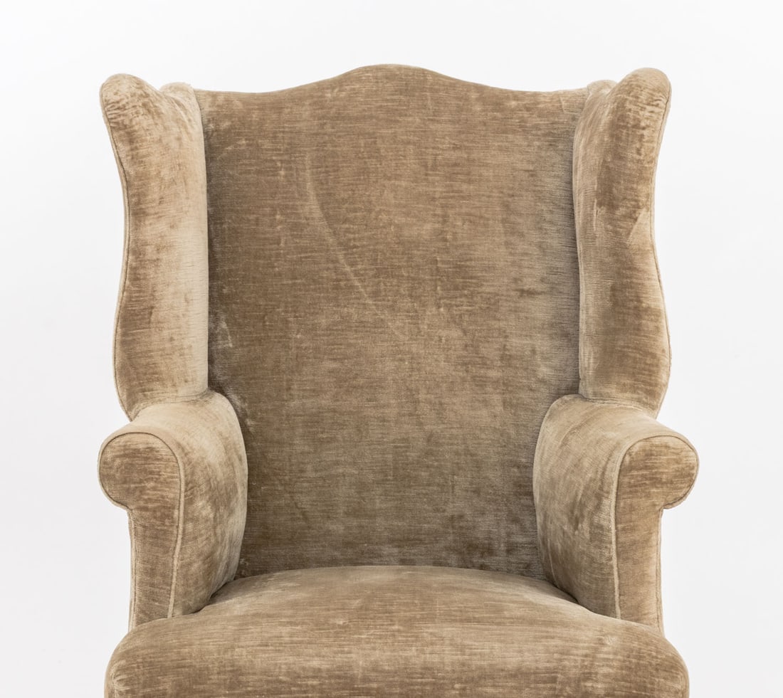 George III Style Upholstered Wingback Armchairs, 2 - 6