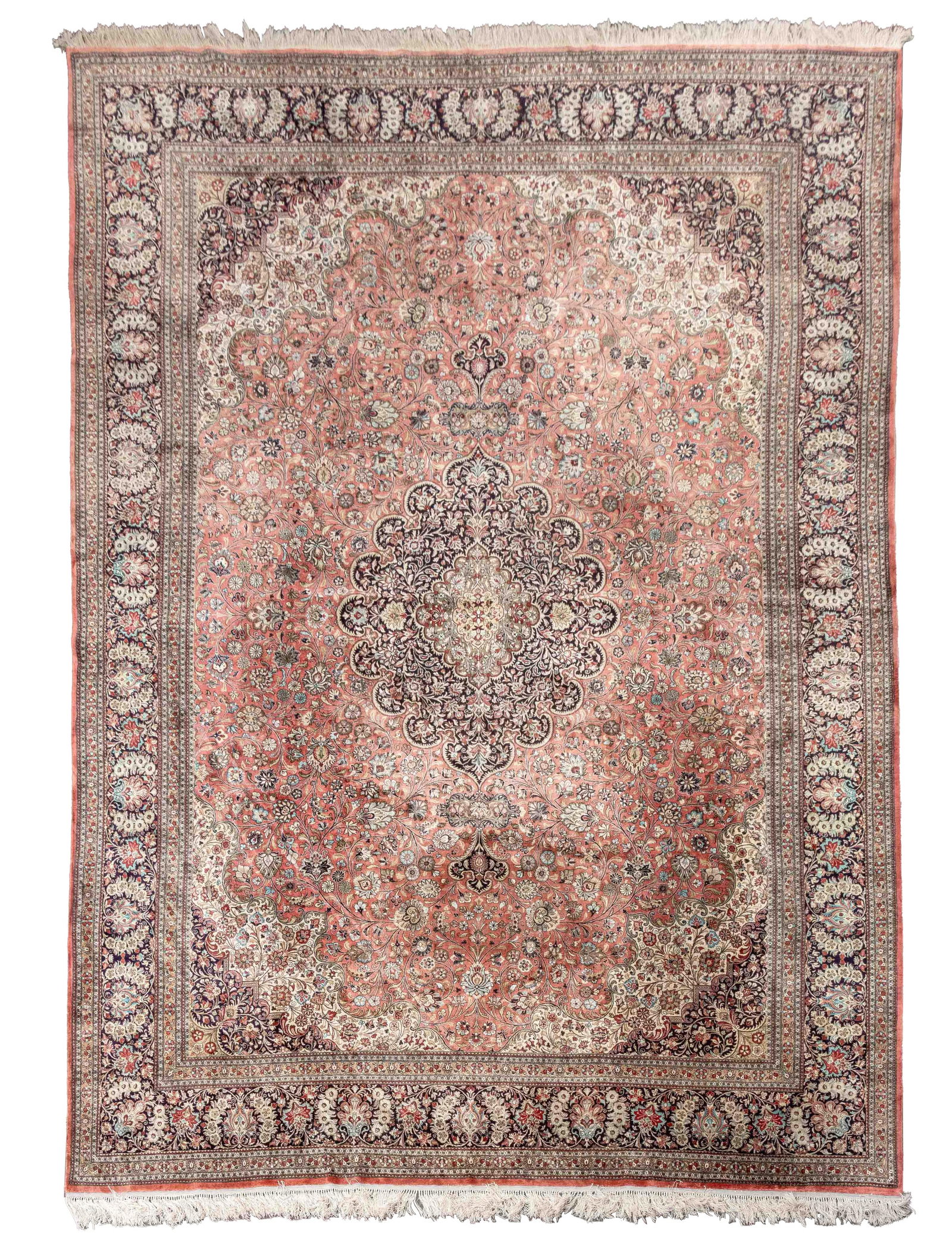 Modern Silk & Wool Tabriz Carpet, 14' 10" x 10' 1" (1 of 10)