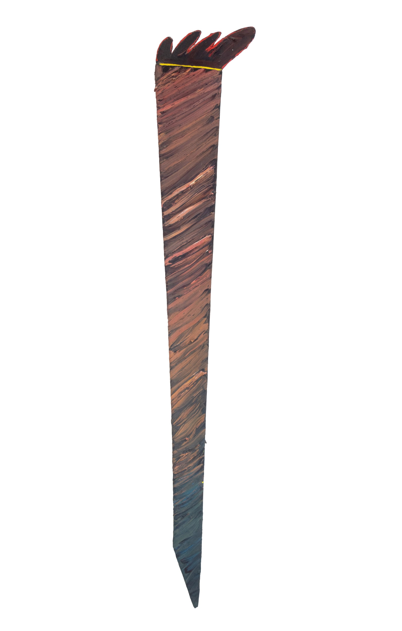 Contemporary School Abstract Torch Oil on Canvas: Contemporary School, Abstract Torch, Oil Impasto on Canvas and Panel, angular canvas stretcher with flame form panel attached to top, unsigned. 101" H x 17" W x 1.5" D. Provenance: From a New York Cit