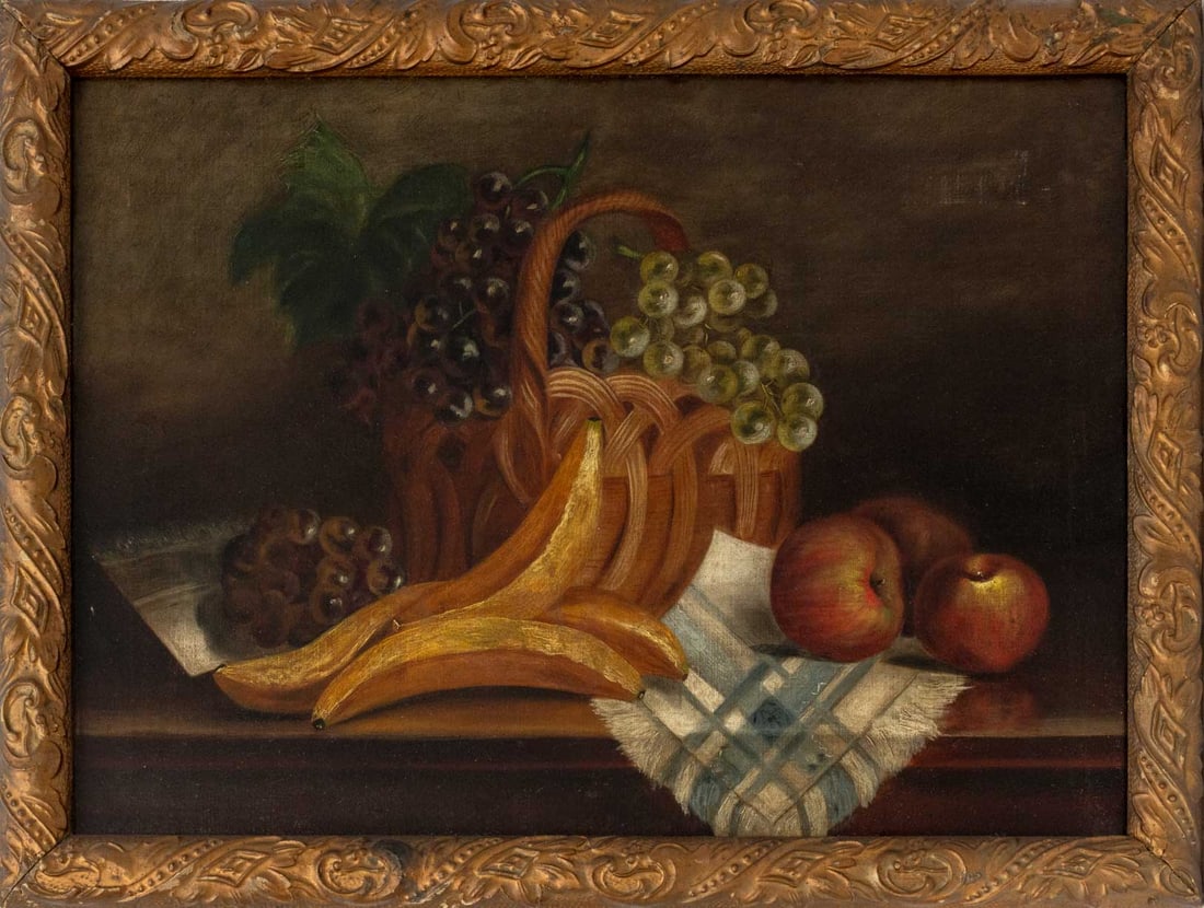 American Fruit Still Life Oil on Canvas, 19th C. (1 of 8)