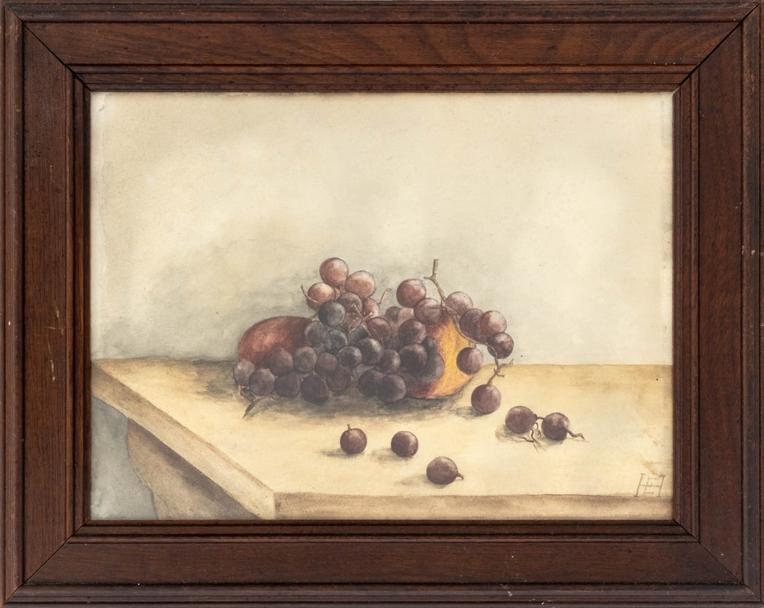 American School Still Life of Grapes Watercolor (1 of 7)