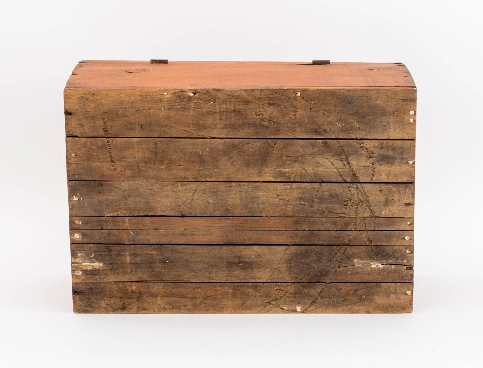 American Red Painted Pine Hinged Box - 10