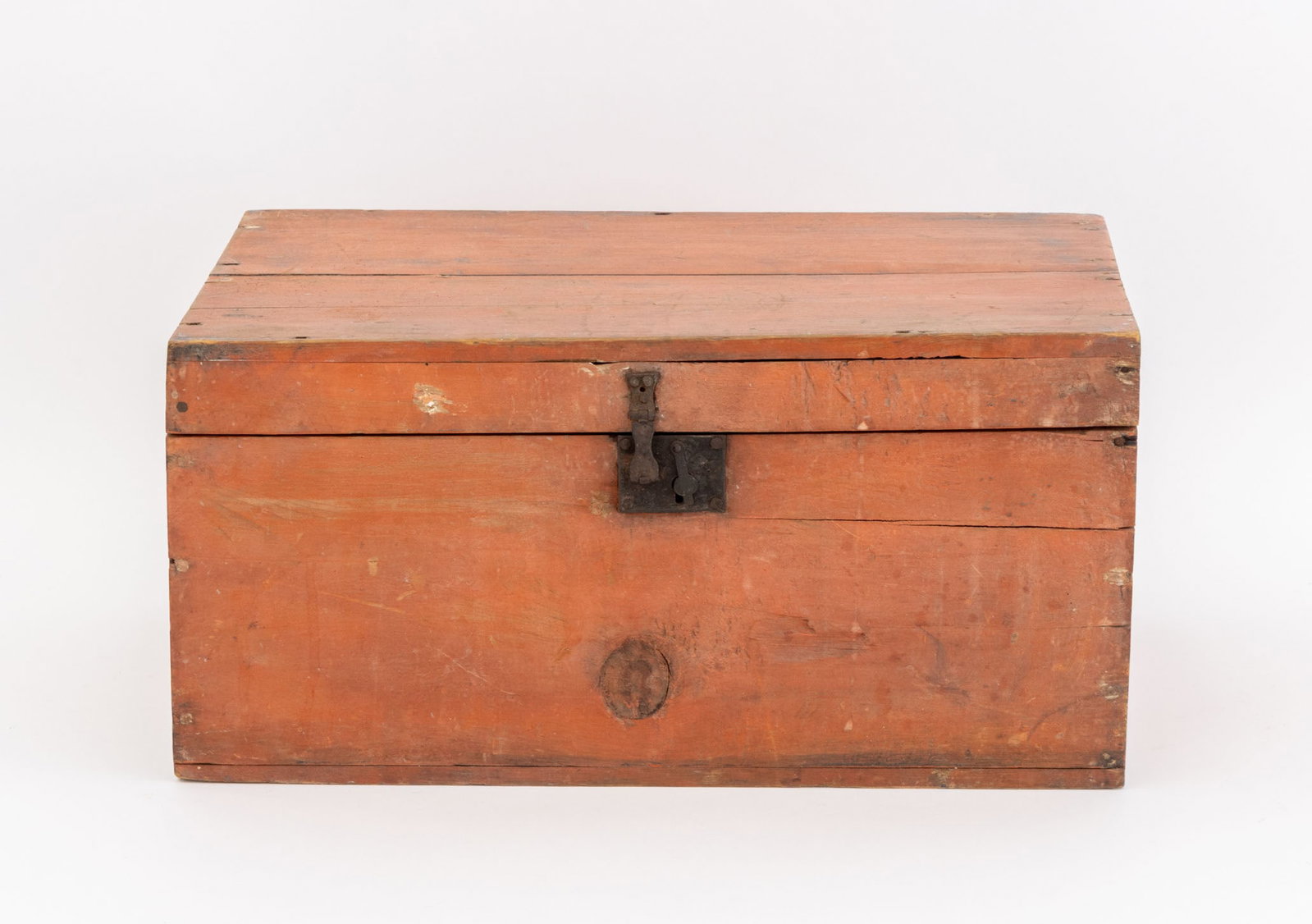American Red Painted Pine Hinged Box - 2
