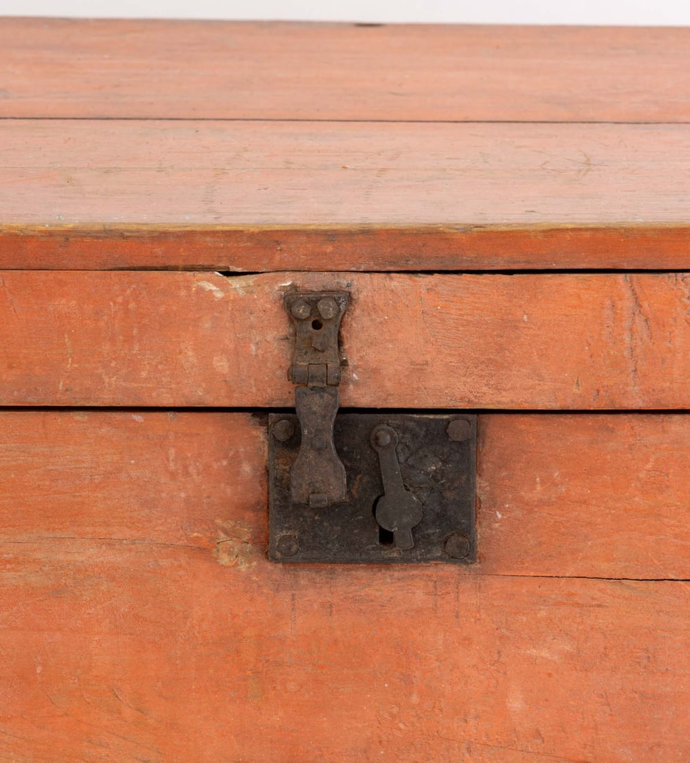 American Red Painted Pine Hinged Box - 3