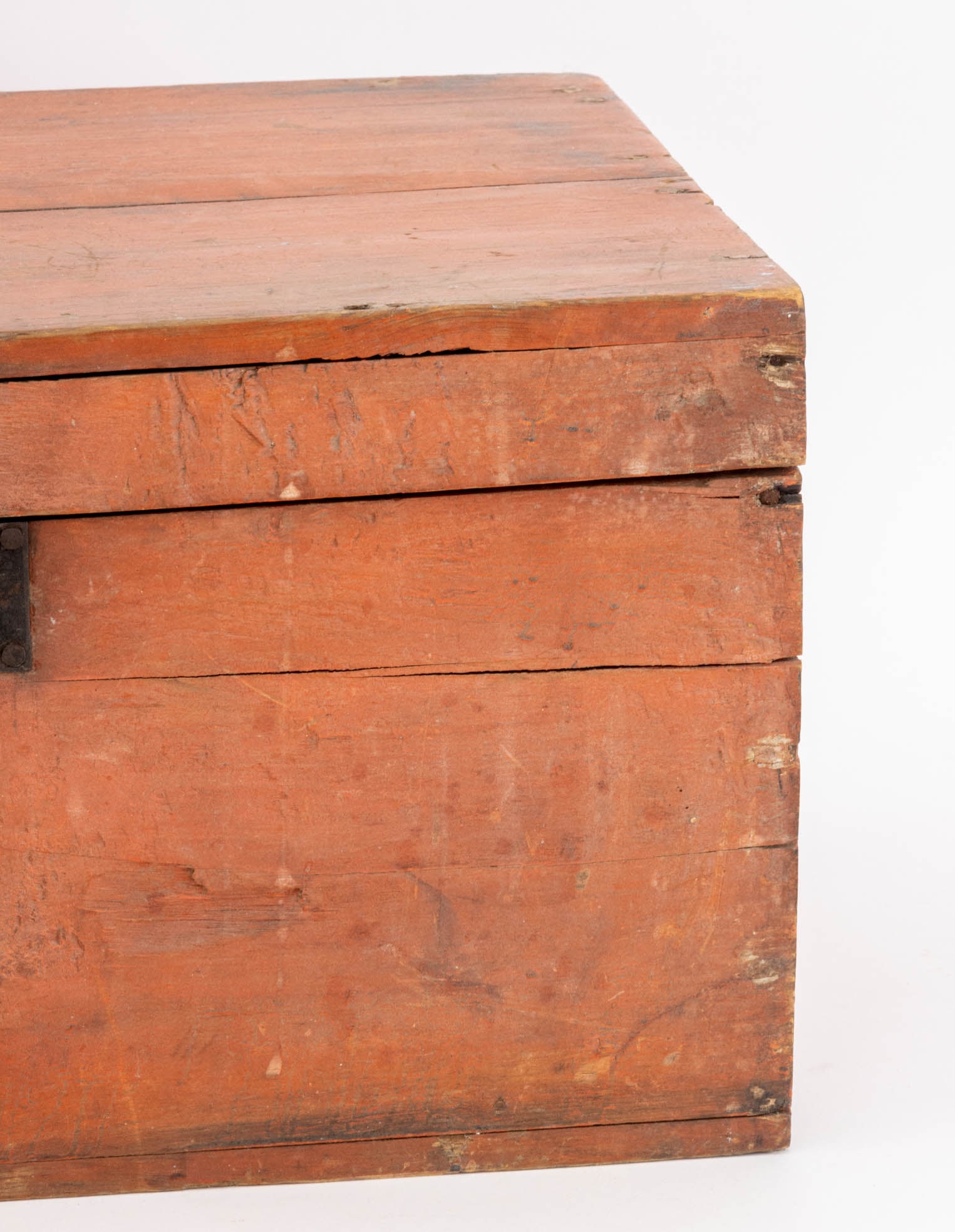American Red Painted Pine Hinged Box - 4