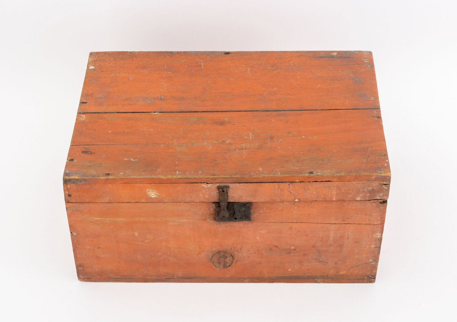 American Red Painted Pine Hinged Box - 5