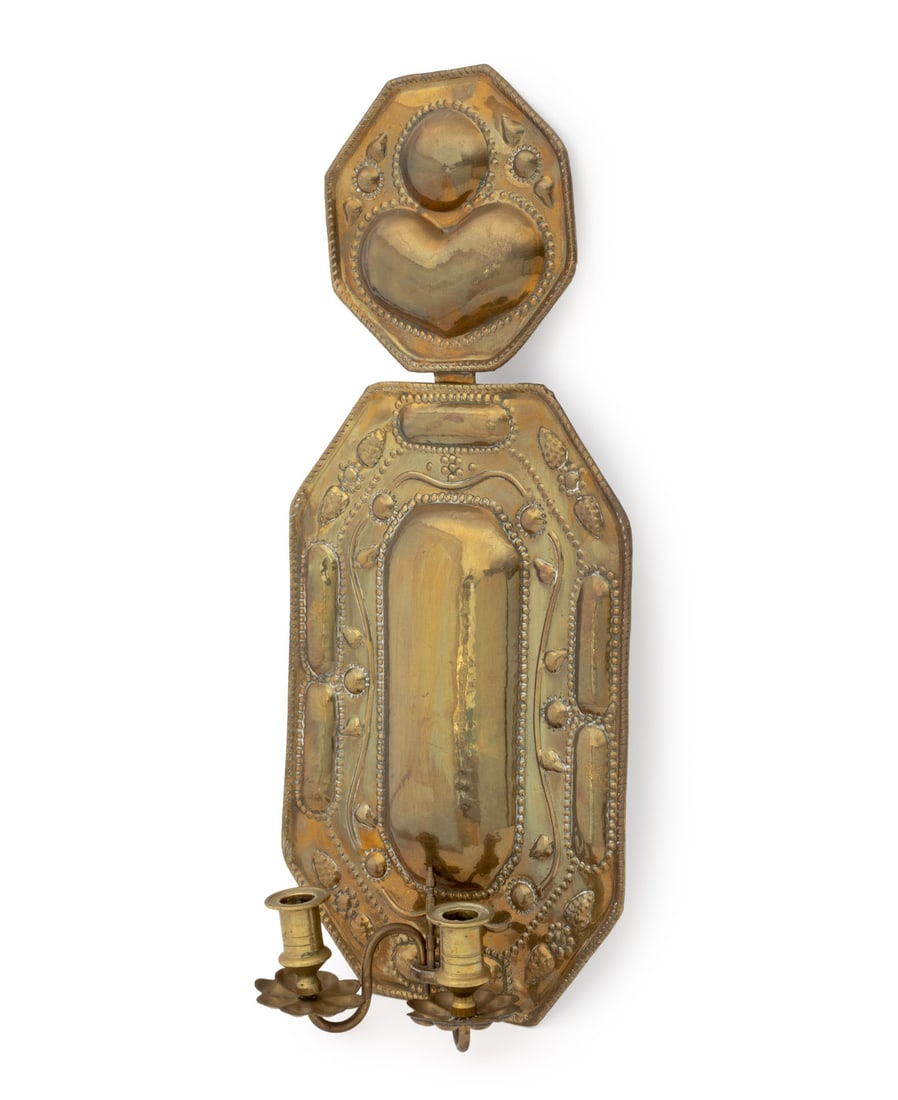 Arts & Crafts Repousse Brass Candle Sconce (1 of 7)