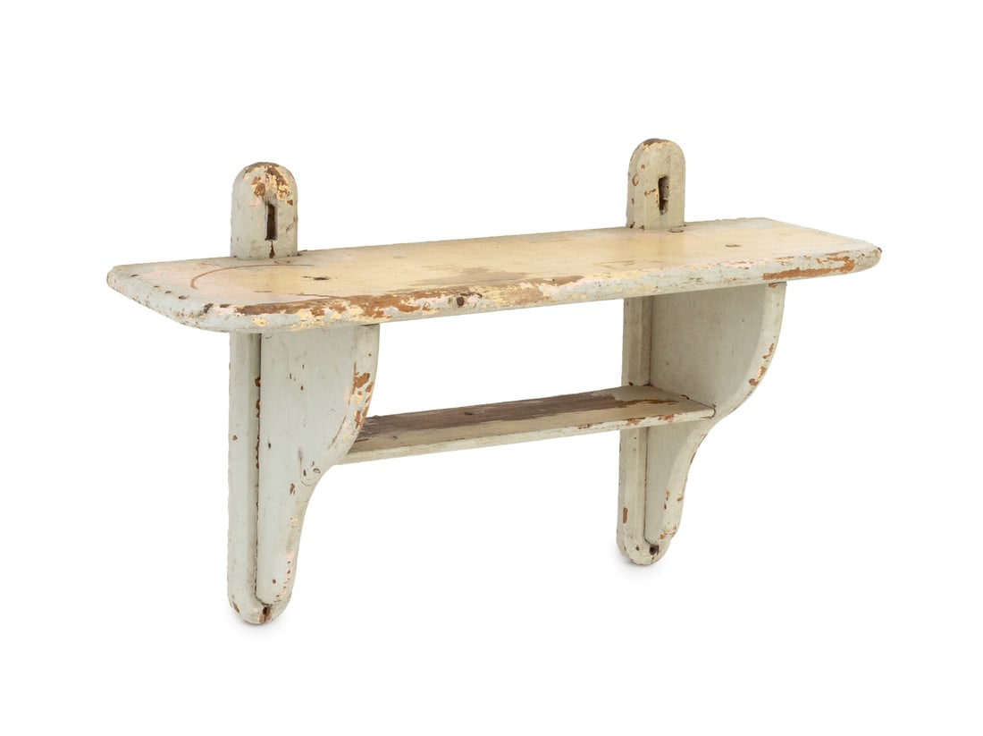 American Folk Art Painted Hanging Wall Shelf (1 of 8)