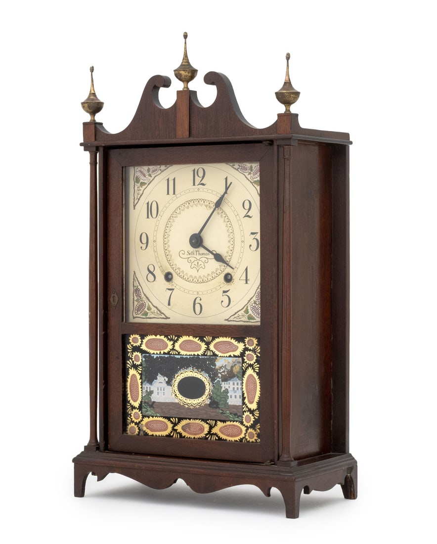 Seth Thomas Verre Eglomise Mahogany Mantel Clock (1 of 12)