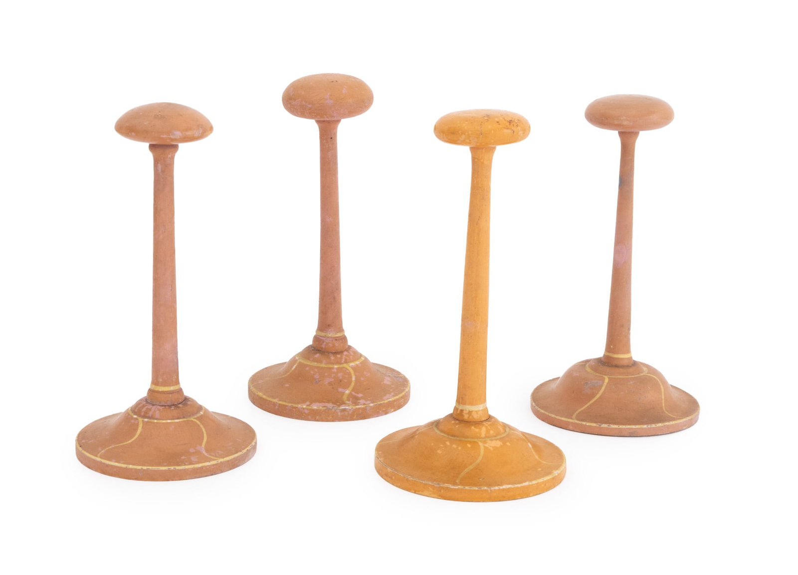 Art Deco Pink Painted Wood Hat Stands, 4 (1 of 8)