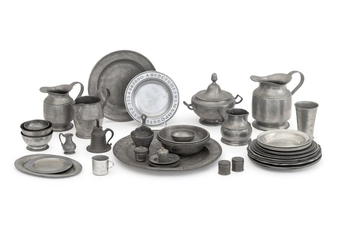 American, English, & German Pewter Tableware, 40+ (1 of 20)