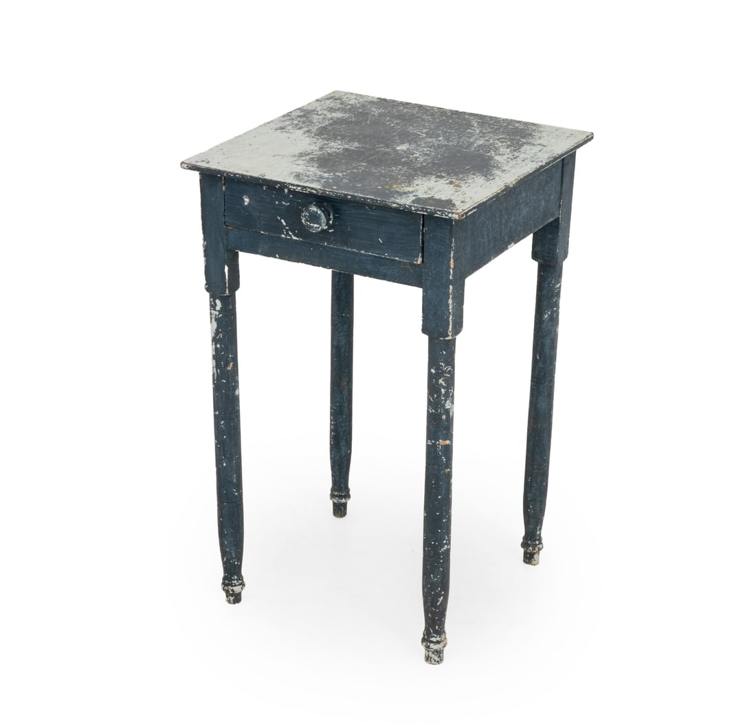American Blue Painted Side Table (1 of 8)