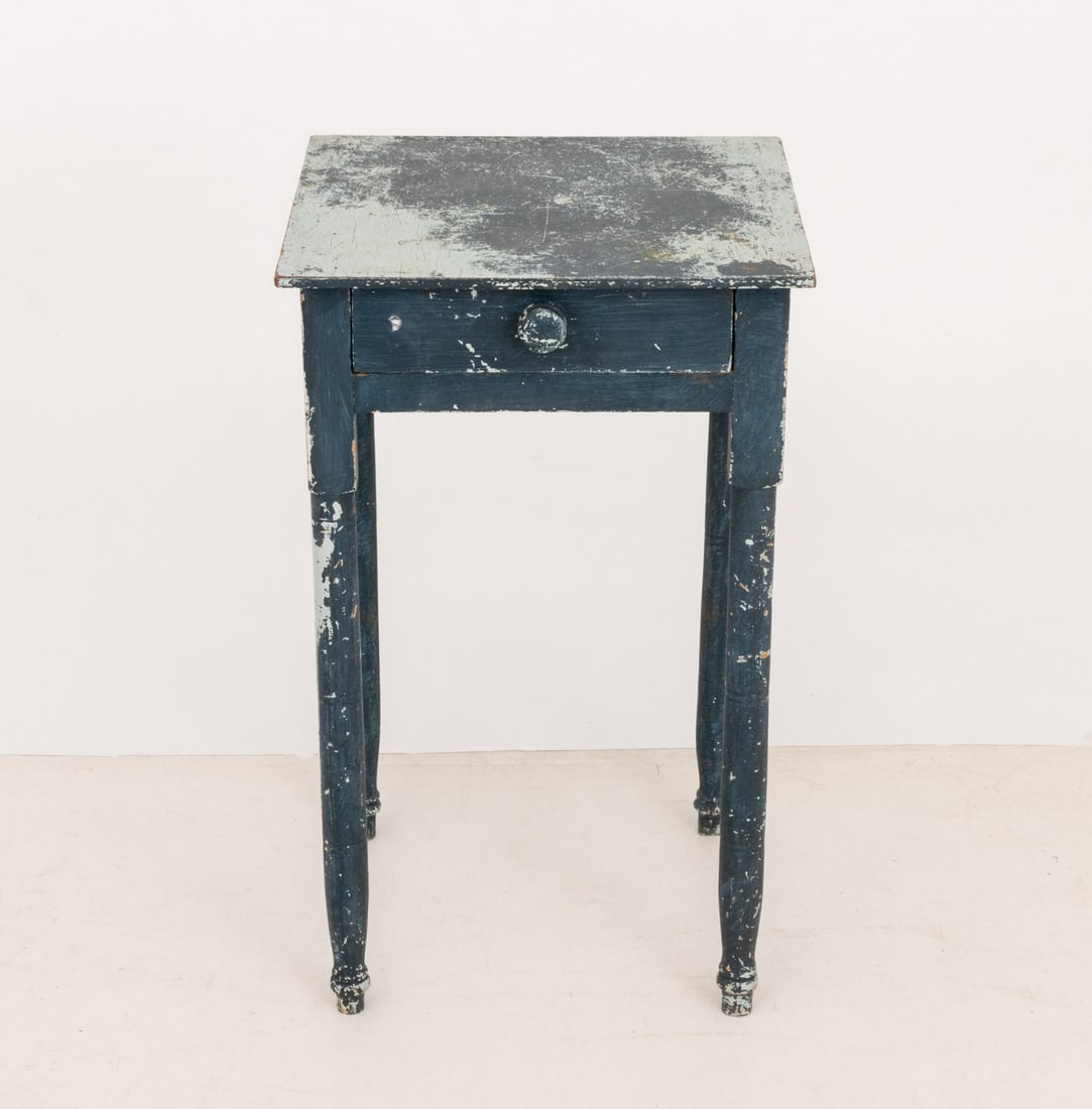 American Blue Painted Side Table - 2