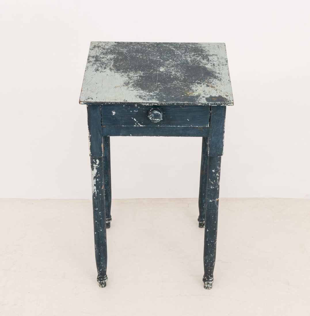 American Blue Painted Side Table - 3