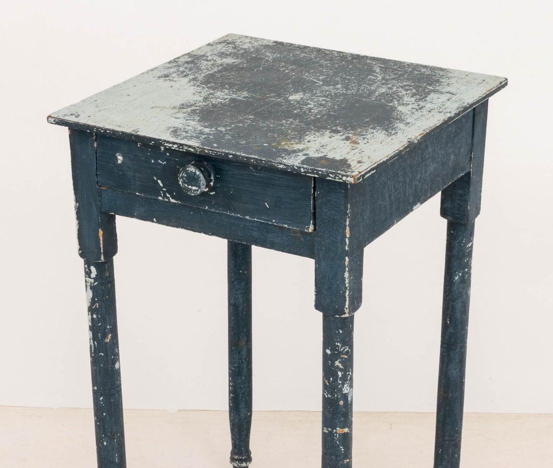 American Blue Painted Side Table - 5