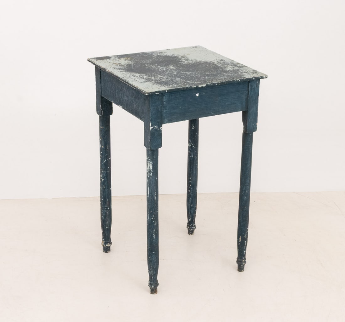 American Blue Painted Side Table - 8