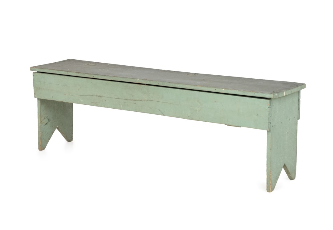 American Green Painted Pine Bench (1 of 8)