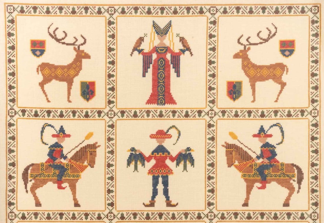 Medieval Revival Needlework Tapestry - 2