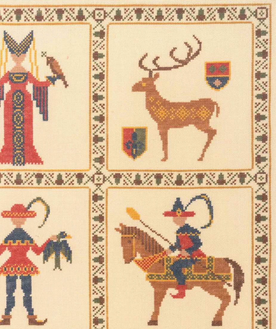 Medieval Revival Needlework Tapestry - 3
