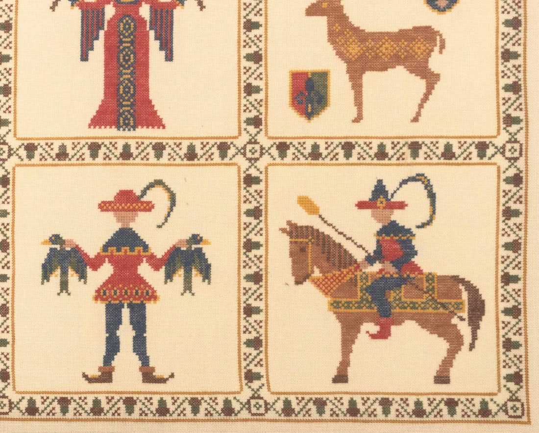Medieval Revival Needlework Tapestry - 5