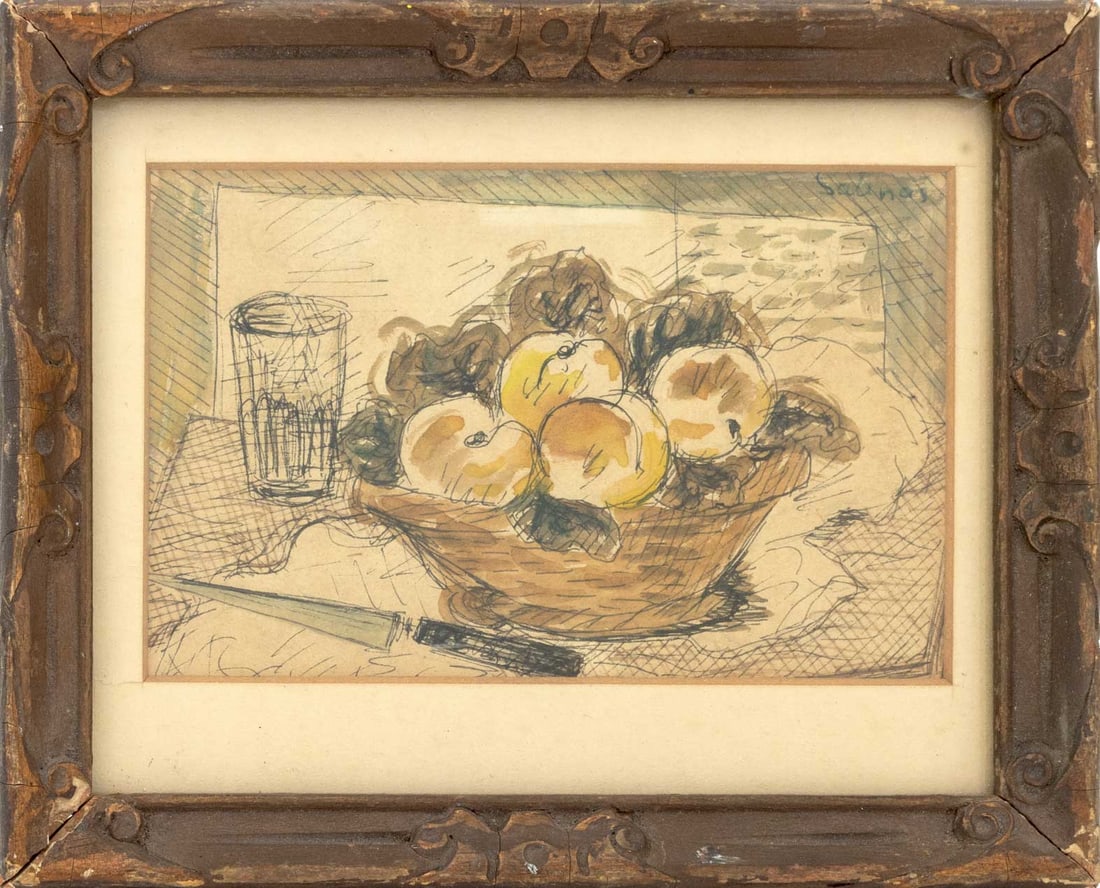 Signed Fruit Still Life Watercolor, Early 20th C. (1 of 7)