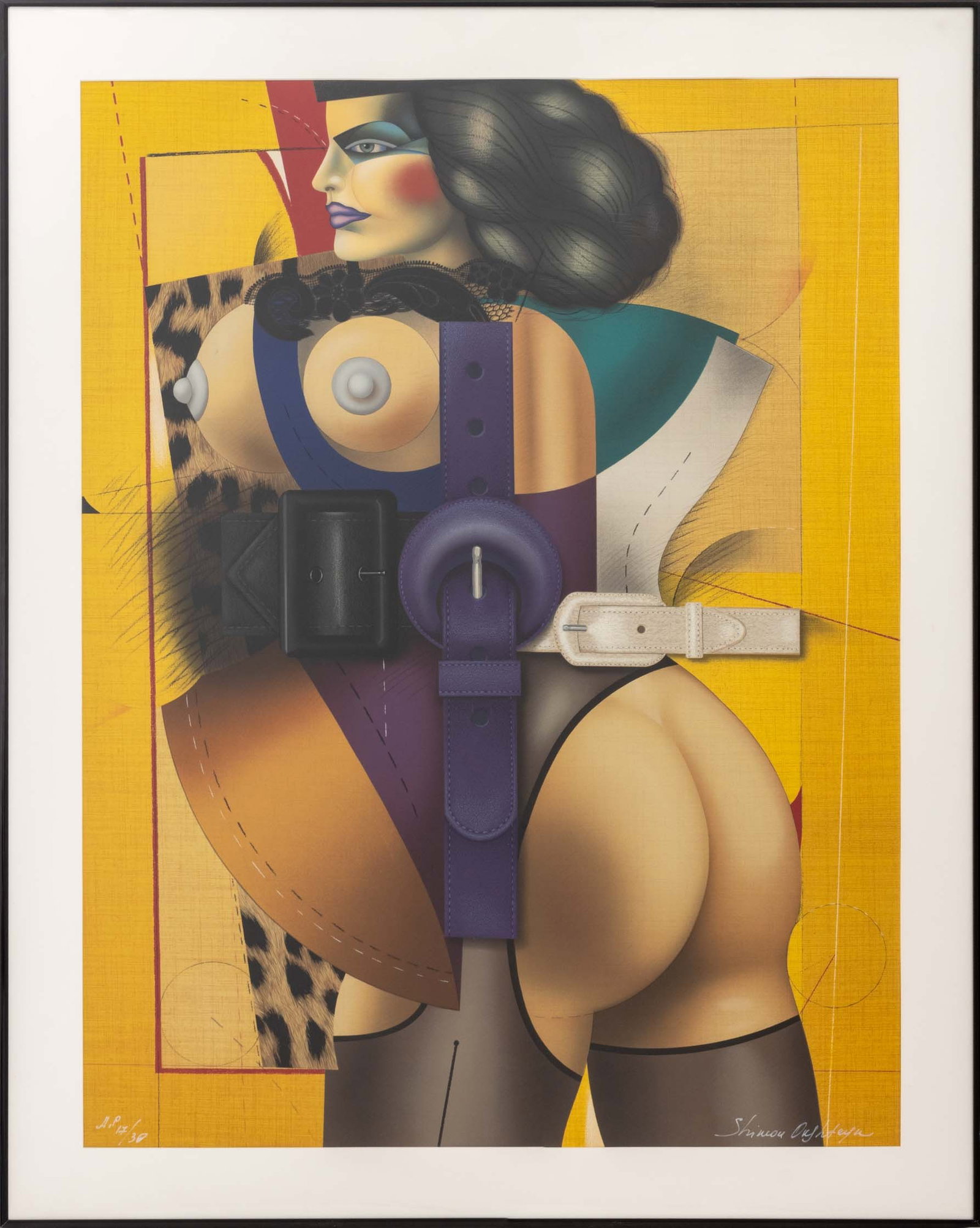 Shimon Okshteyn Leopard Print & Buckles Serigraph (1 of 10)