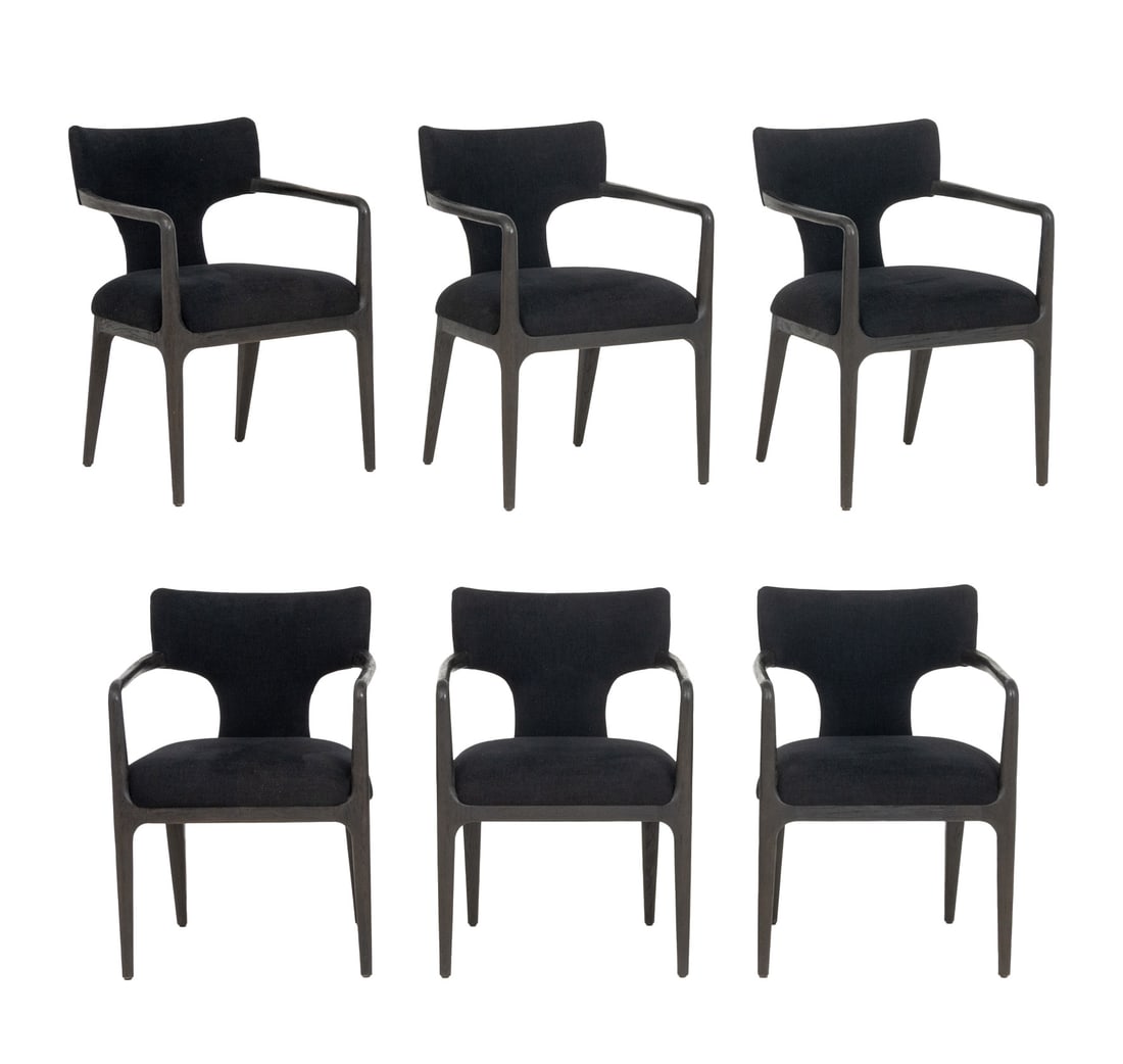 Restoration Hardware Black Dining Chairs, 6 (1 of 13)
