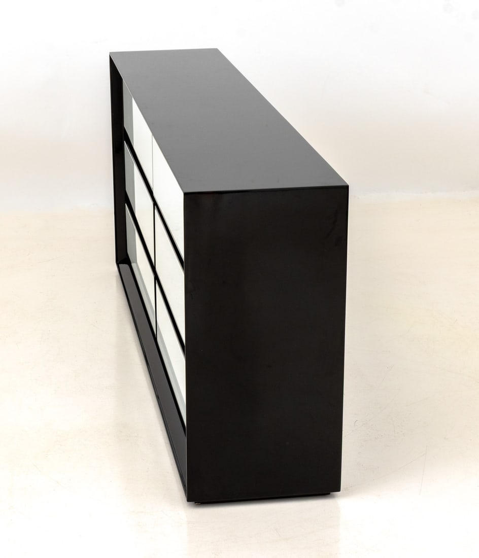 Modern Black and White Lacquered Dresser - 5