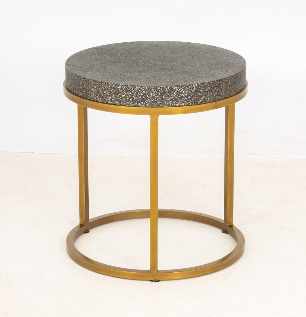 Restoration Hardware Faux Shagreen Side Table - 2