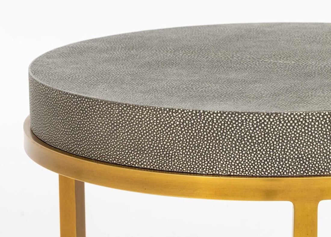 Restoration Hardware Faux Shagreen Side Table - 4