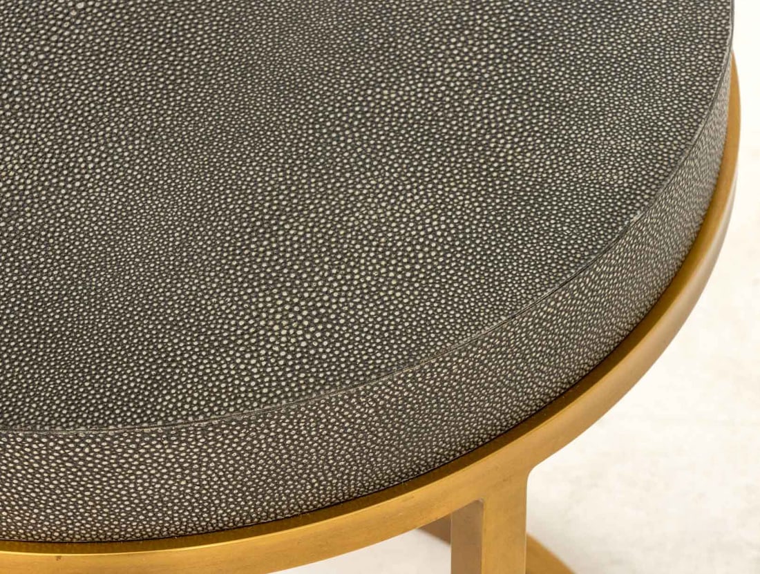 Restoration Hardware Faux Shagreen Side Table - 7