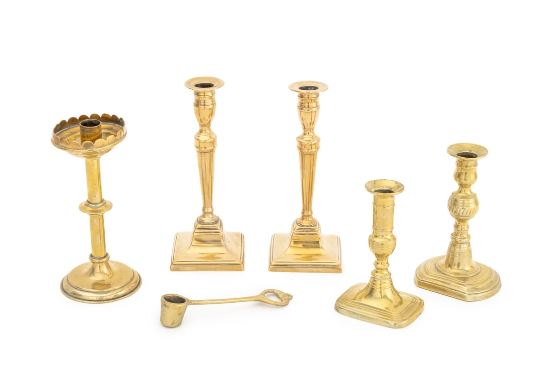 Brass Candlesticks and Candle Snuffer, 6 Pcs. (1 of 14)
